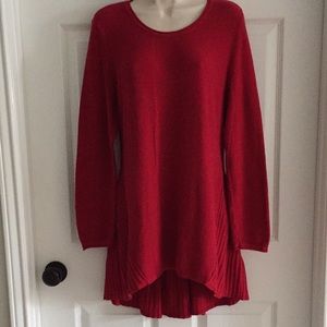Style & Co Red Sweater Tunic Size L